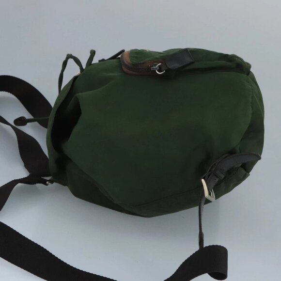 PRADA Backpack Nylon Khaki Silver Auth 108373 - Picture 6 of 14